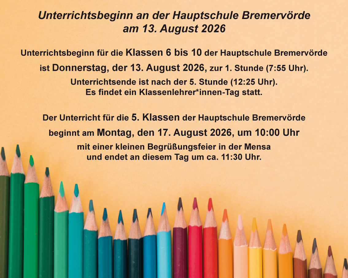Schulanfang 26 27 Hauptschule